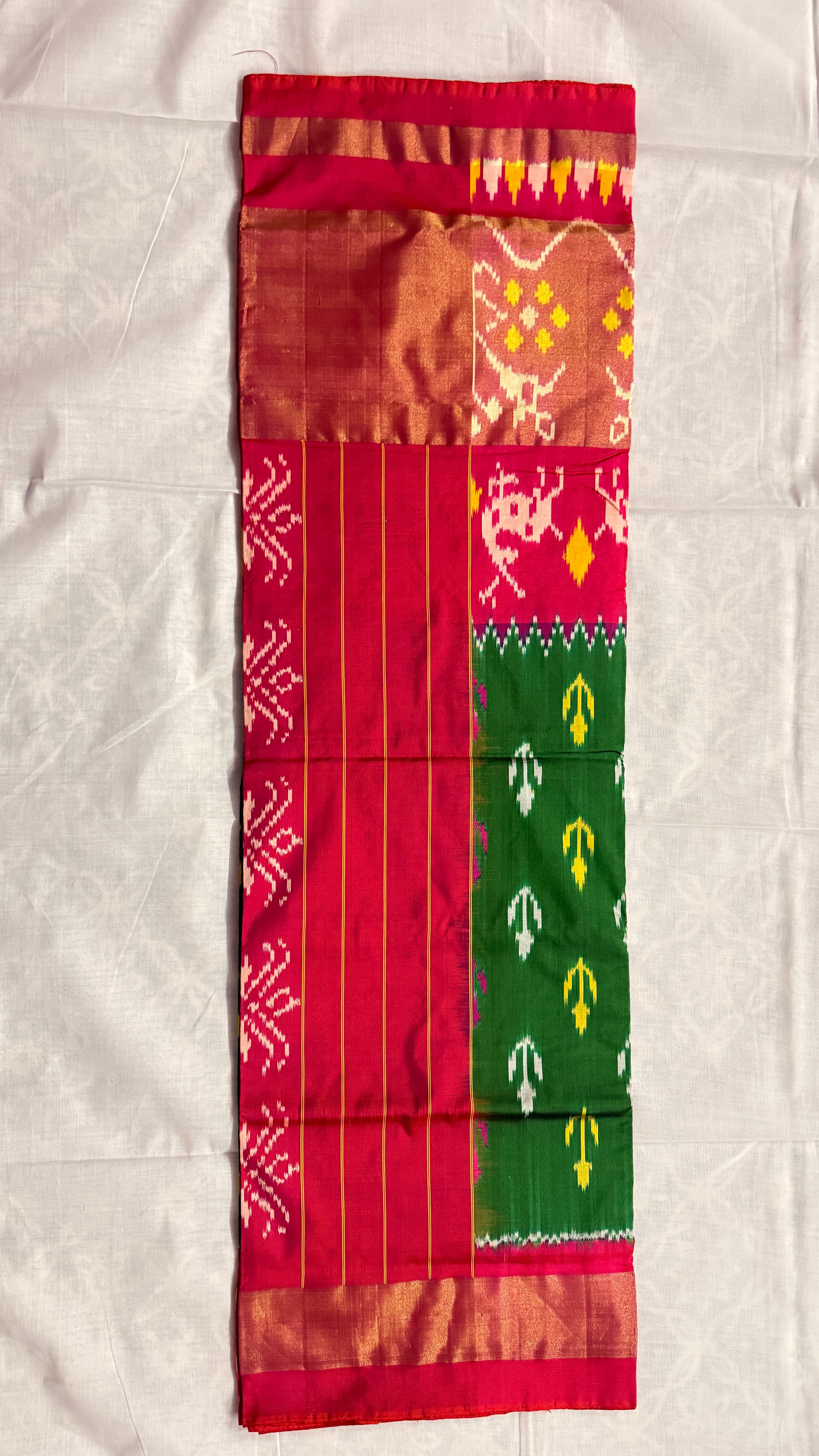 Pure Pochampally Ikat Silk Saree – Multi-Colour Patola Style | Handloom Mark & Silk Mark Certified ths -14