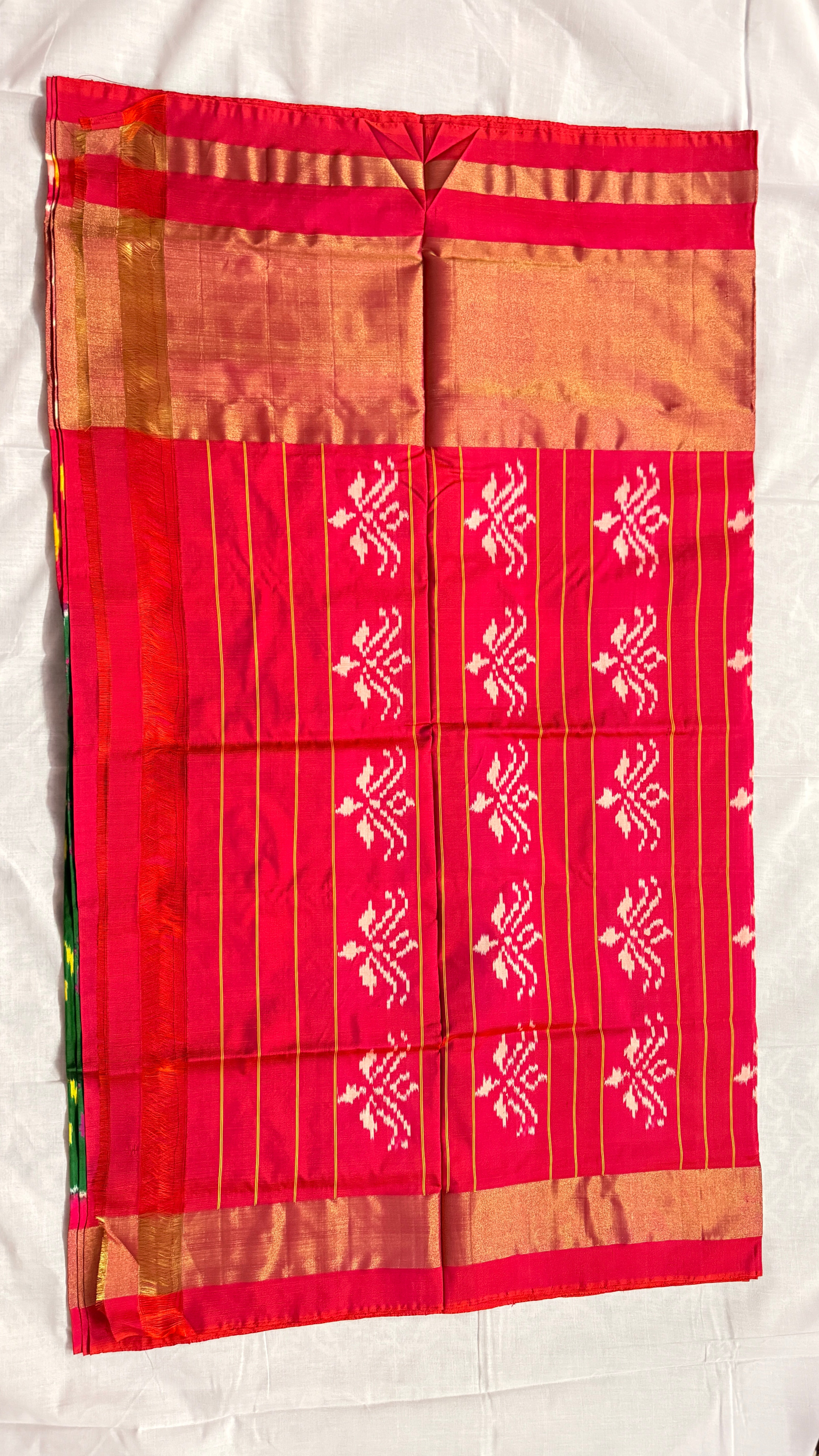 Pure Pochampally Ikat Silk Saree – Multi-Colour Patola Style | Handloom Mark & Silk Mark Certified ths -14