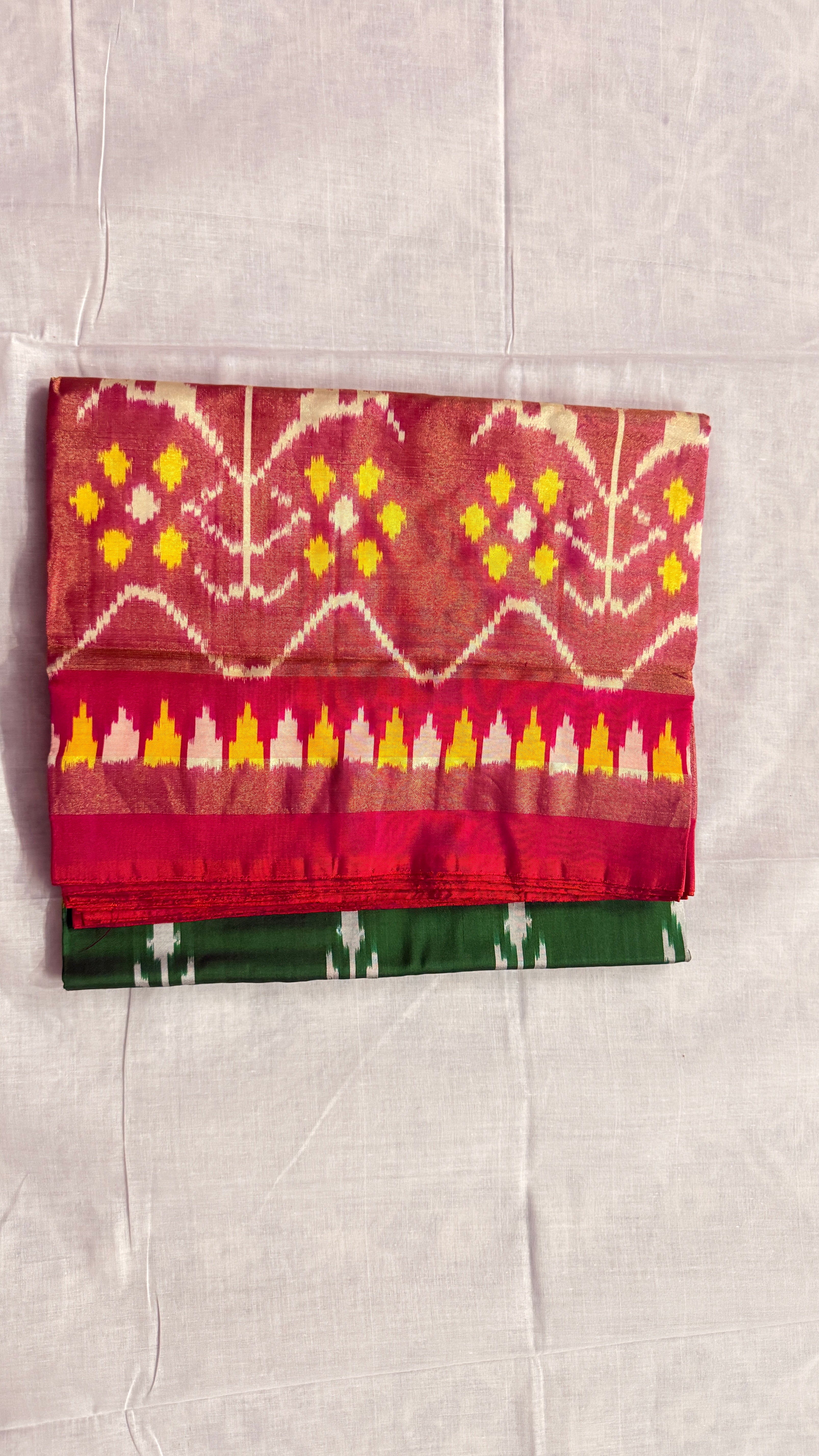 Pure Pochampally Ikat Silk Saree – Multi-Colour Patola Style | Handloom Mark & Silk Mark Certified ths -14