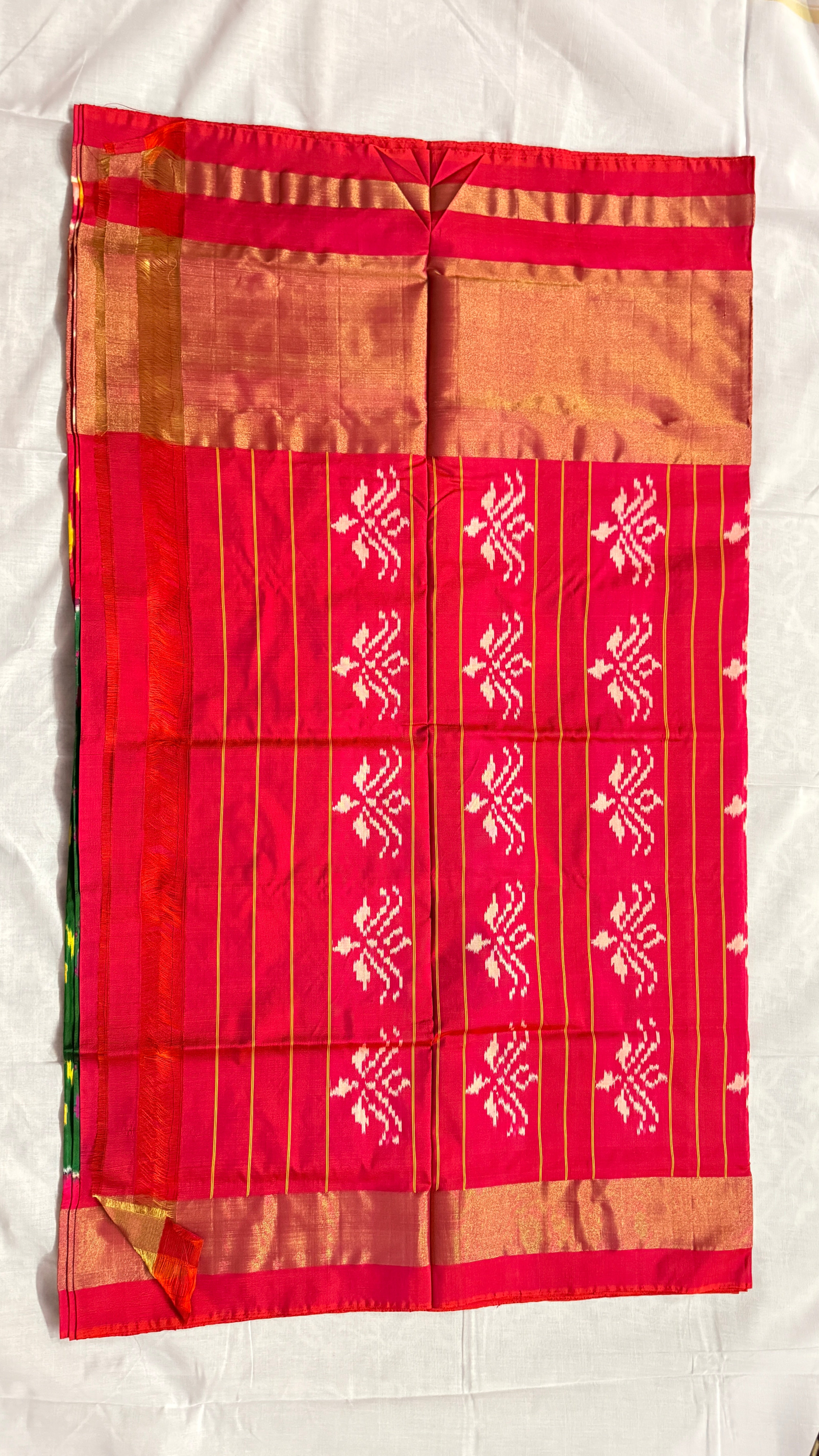 Pure Pochampally Ikat Silk Saree – Multi-Colour Patola Style | Handloom Mark & Silk Mark Certified ths -14